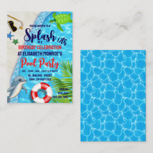 Carte De Visite Piscine tropicale, Pool Party Anniversaire Billets