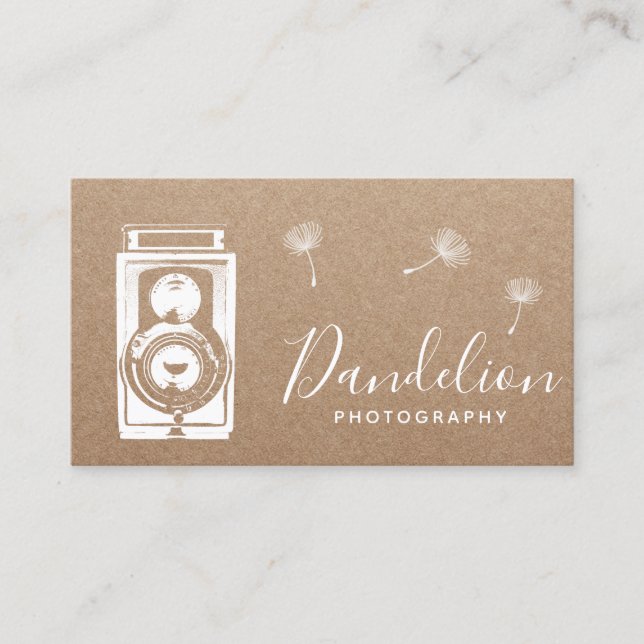 Carte De Visite Pissenlit rustique Papier d'emballage (Devant)