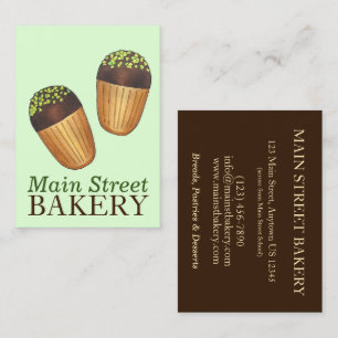 Carte De Visite Pistachio Madeleines Pâtisserie française boulange