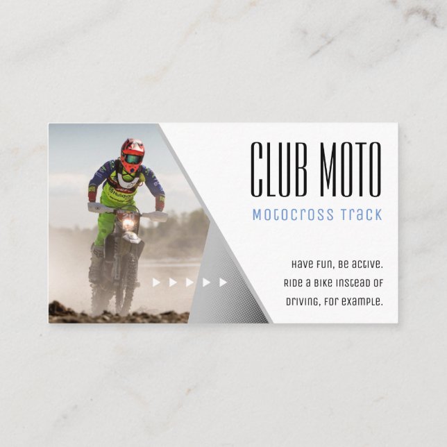 Carte De Visite Piste Motocross | Motorcycliste (Dos)