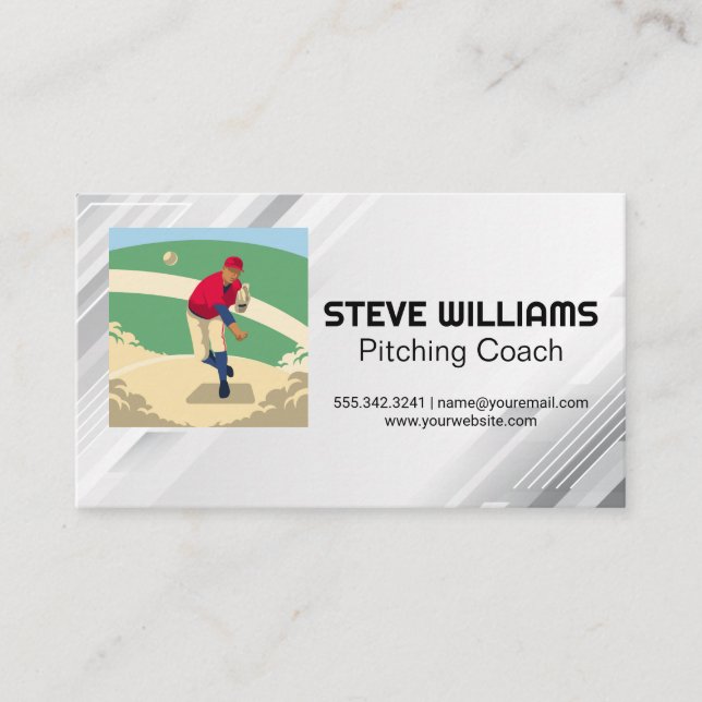 Carte De Visite Pitcher Throwing Baseball (Devant)