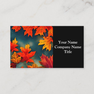 Carte De Visite Pittoresque Rustique Feuille d'érable d'automne