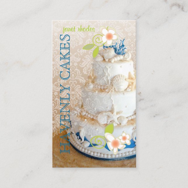 Carte De Visite Pix Dezines Beach Wedding Cake/Bakery/pâtisserie (Devant)