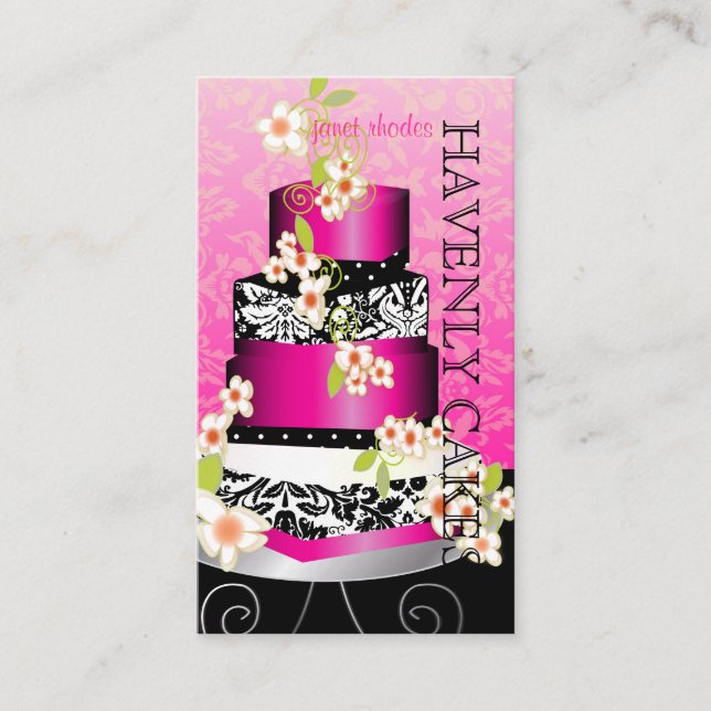 Carte De Visite Pix Dezines gâteau mariage rose/boulangerie/pâtiss (Devant)