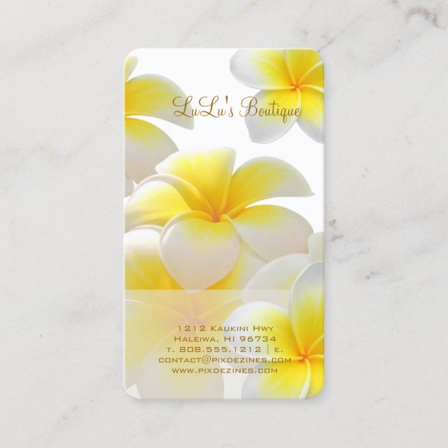 Carte De Visite Pix-Dezines Plumeria d'Hawaï (Devant)