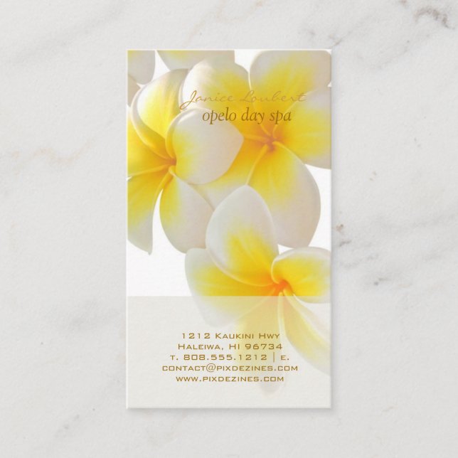 Carte De Visite Pix-Dezines Plumeria d'Hawaï (Devant)