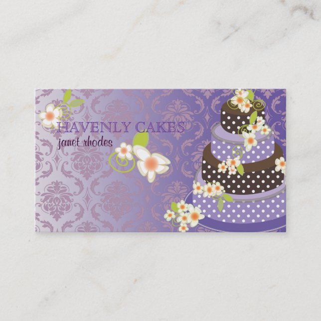 Carte De Visite PixDezine Violet+Boulangerie au chocolat/pâtisseri (Devant)