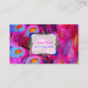 Carte De Visite PixDezines a peint le paon/cobalt/rose