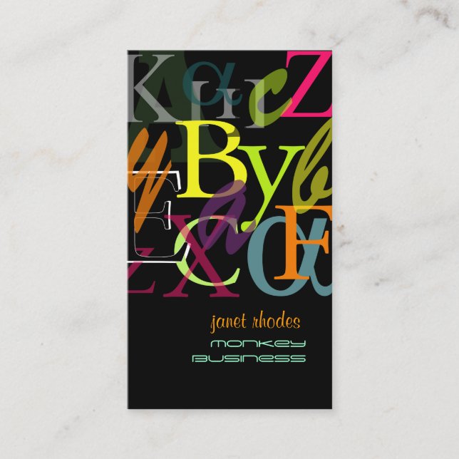 Carte De Visite PixDezines ABC, Alpha grec/Fond DIY (Devant)