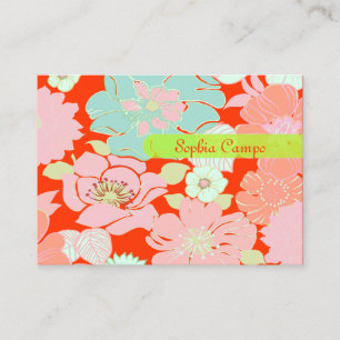 Carte De Visite PixDezines Alegre Retro Floral, DO-IT-YOURSELF arr