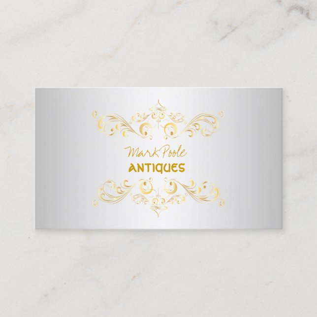 Carte De Visite PixDezines Antique Scrolls/Faux Gold Filigree (Devant)