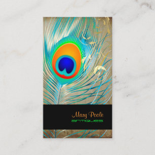 Carte De Visite PixDezines arrière - plan vintage/paon+filigree