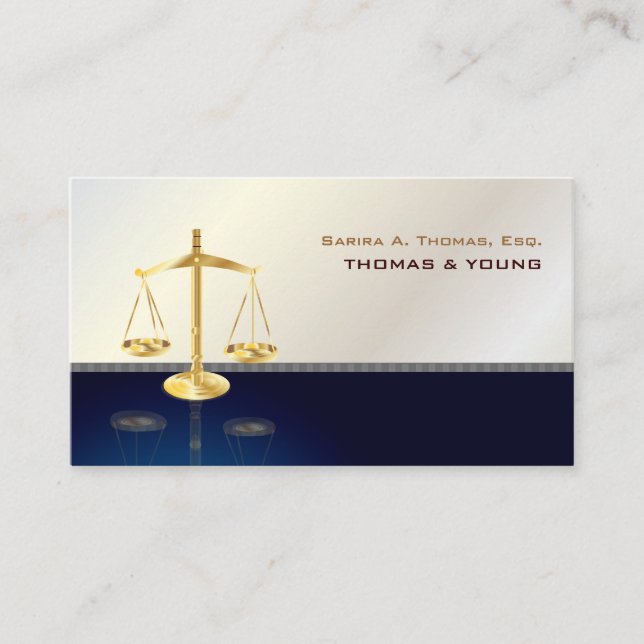 Carte De Visite PixDezines ATTORNEY, NAVY+GRAY PINSTRIPE (Devant)