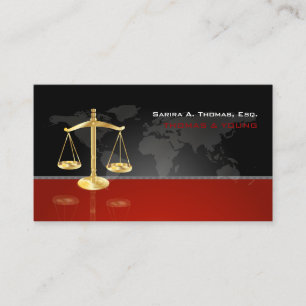 Carte De Visite PixDezines ATTORNEYS CHIC/GRAPHITE+RED