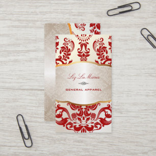Carte De Visite PixDezines augusta damask/rouge