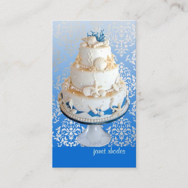 Carte De Visite PixDezines Beach Wedding Cake/DO-IT-YOURSELF coule (Devant)