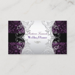 Carte De Visite PixDezines bijoux damask faux argent/violet