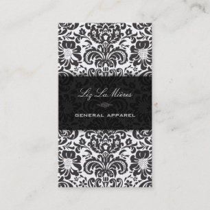 Carte De Visite PixDezines Black Fidora Vintage Damask