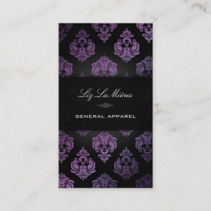 Carte De Visite PixDezines Black+Plum Rossellini Vintage Damask