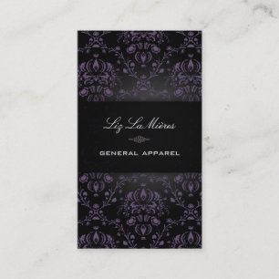 Carte De Visite PixDezines Black+Purple Dolcè Vintage Damask