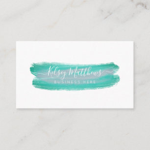 Carte De Visite PixDezines Brosses d'aquarelle verte de mer