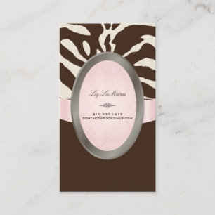 Carte De Visite PixDezines Brown, rose, beige zèbre rayé