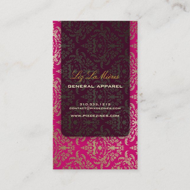 Carte De Visite PixDezines Céline Damask (Devant)
