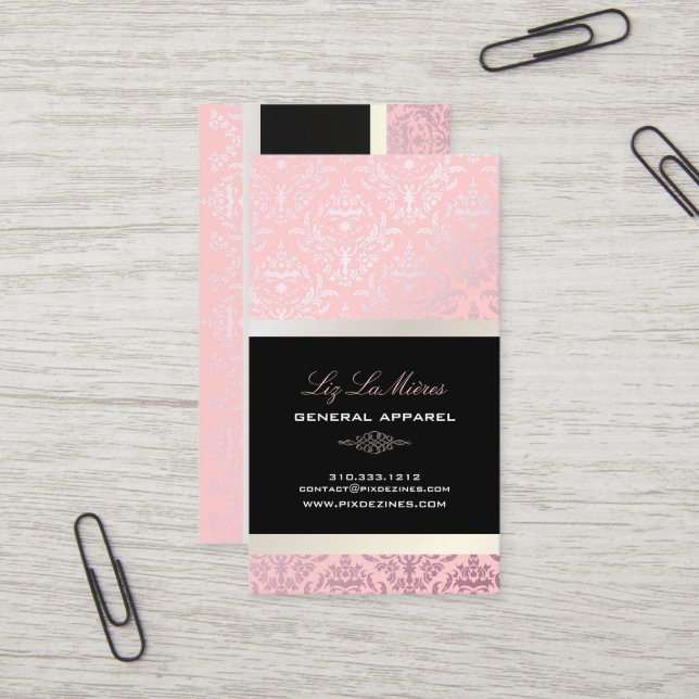 Carte De Visite PixDezines Céline Damask/do-it-yourself arrière -  (Devant/Arrière en situation)