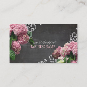 Carte De Visite PixDezines Chalkboard+Pink Hydrangea