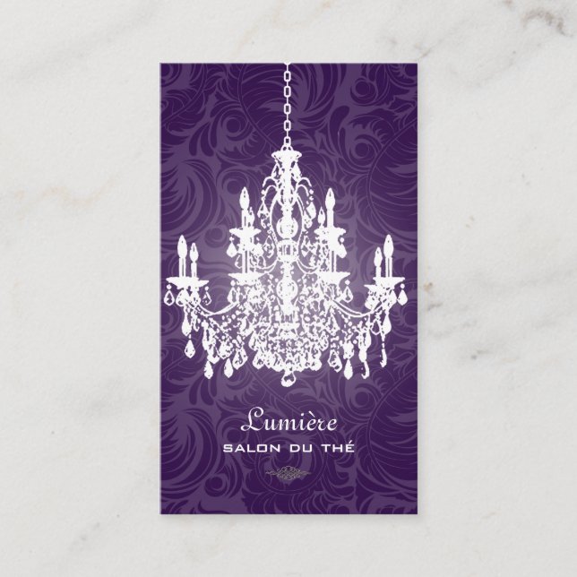 Carte De Visite PixDezines Chandelier noir+blanc/arrière - plan DO (Devant)