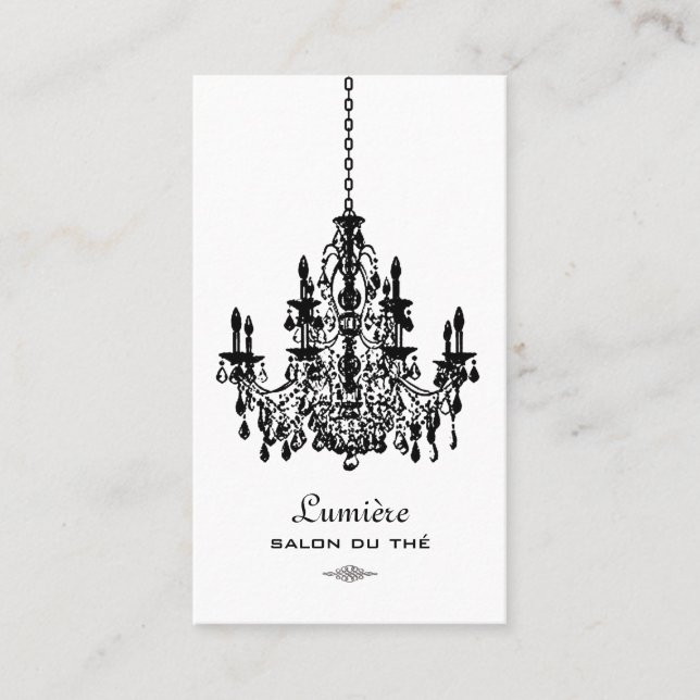 Carte De Visite PixDezines Chandelier noir+blanc/arrière - plan DO (Devant)