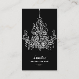 Carte De Visite PixDezines Chandelier noir+blanc/arrière - plan DO