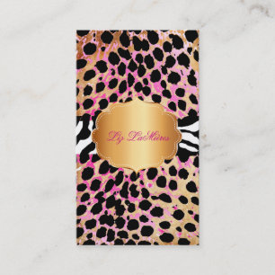 Carte De Visite PixDezines cheetah rose vintage+zèbre