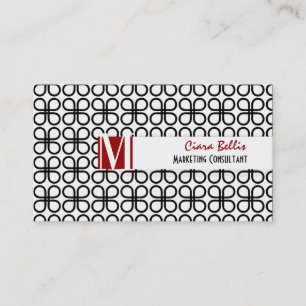 Carte De Visite PixDezines Clovers Rétro Noir+Blanc
