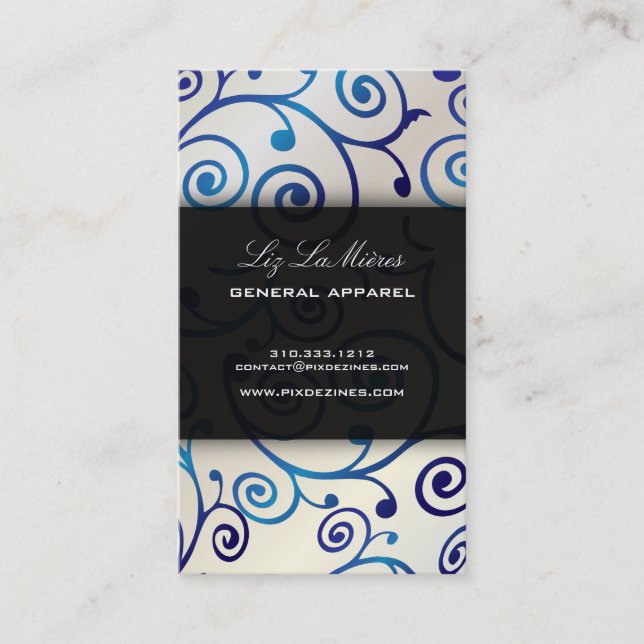 Carte De Visite PixDezines cupcakes tourbillons + saphir bleu (Devant)