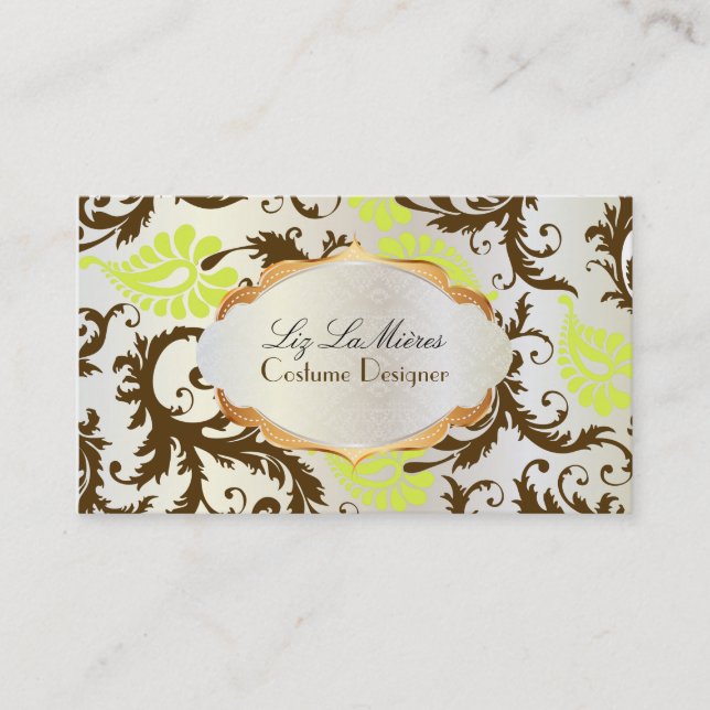 Carte De Visite PixDezines damas pavo/chocolat+chaux (Devant)