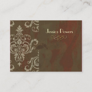 Carte De Visite PixDezines DAMASK SUR RUSTIC BROWN
