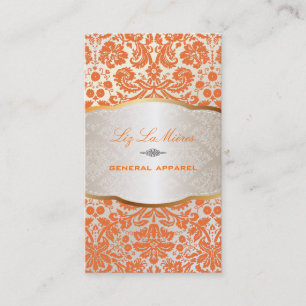 Carte De Visite PixDezines damassé/orange désirait