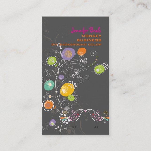 Carte De Visite PixDezines dandelions+inséparables ♥ (Devant)