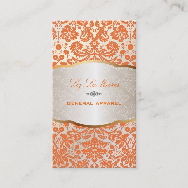 Carte De Visite PixDezines desirée damask/orange (Devant)