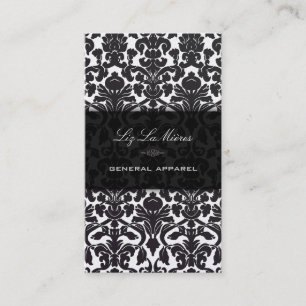 Carte De Visite PixDezines/diy fond/dleurs damassées noires