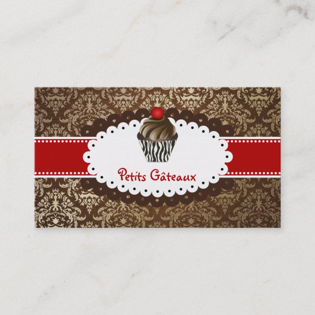 Carte De Visite PixDezines élégant chocolat tournois cupcake (Devant)