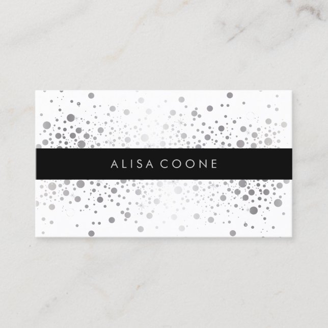 Carte De Visite PixDezines fantaisie imitation argent confetti / s (Devant)