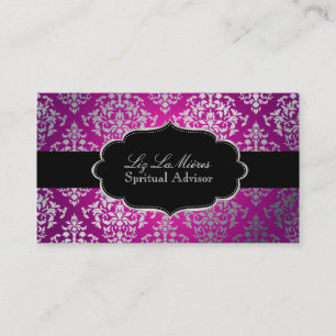 Carte De Visite PixDezines Faux Argent Josephine Damask / couleur