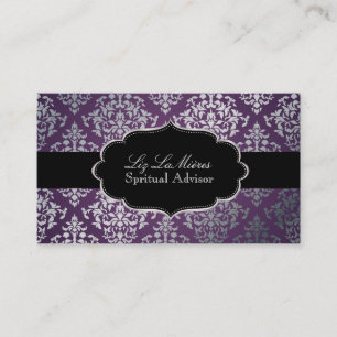 Carte De Visite PixDezines Faux Argent Joséphine Damask/do-it-your