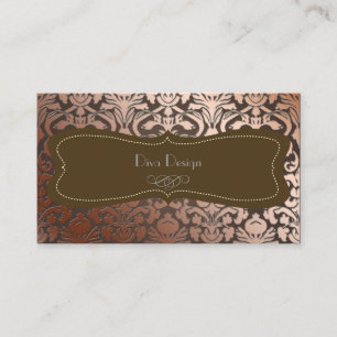 Carte De Visite PixDezines faux flore de cuivre damask/do-it-yours