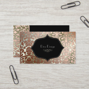 Carte De Visite PixDezines faux flore de cuivre damask/do-it-yours