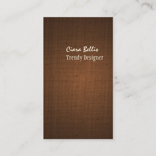Carte De Visite PixDezines faux lin espresso brun (Devant)