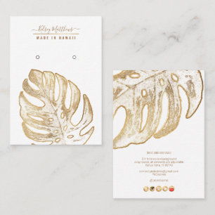 Carte De Visite PixDezines Faux Or Feuilles Tropicales Boucles d'o