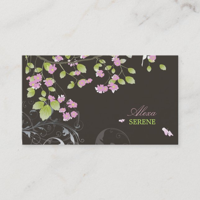 Carte De Visite PixDezines fleurs+tourbillons/do-it-yourself coule (Devant)